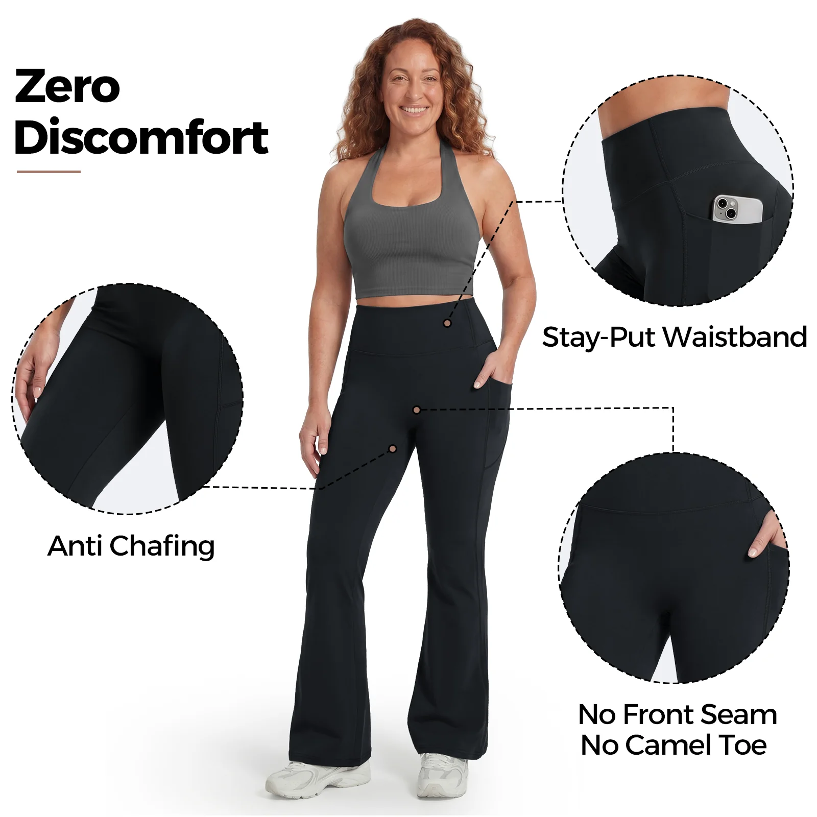 High-Waisted Tummy Control Pocket Flare Leggings - Image 4