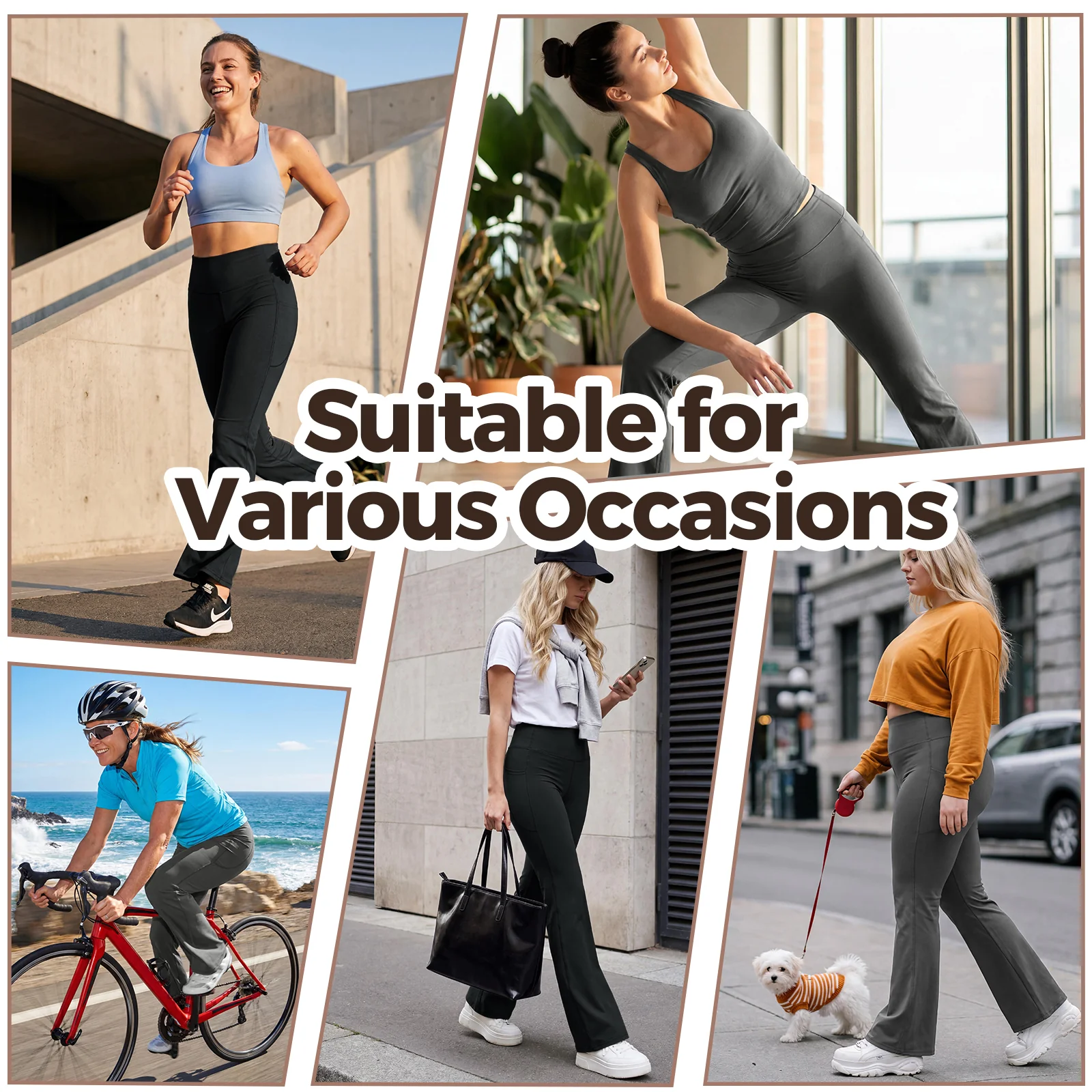 High-Waisted Tummy Control Pocket Flare Leggings - Image 5