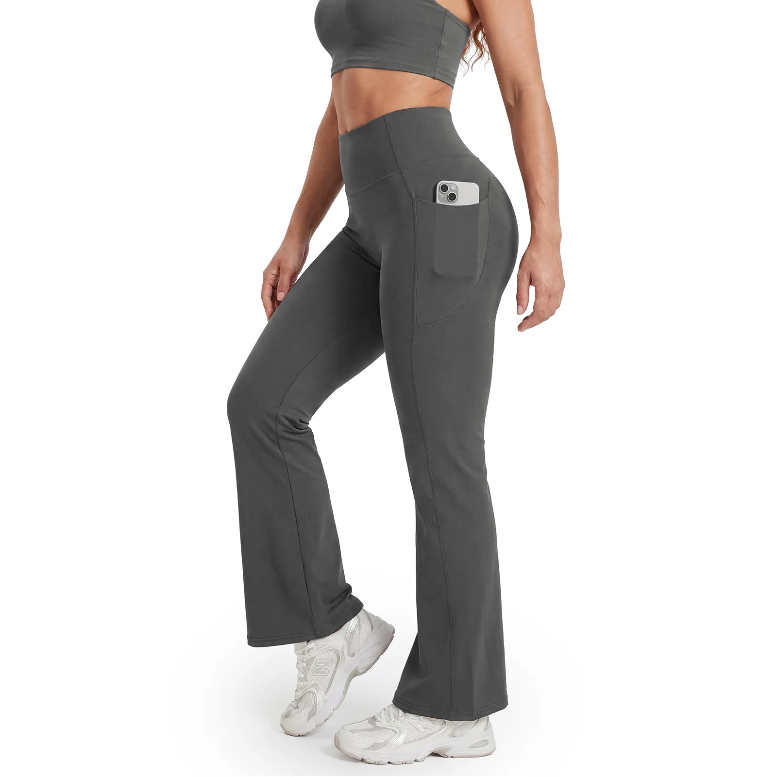 High-Waisted Tummy Control Pocket Flare Leggings - Image 6