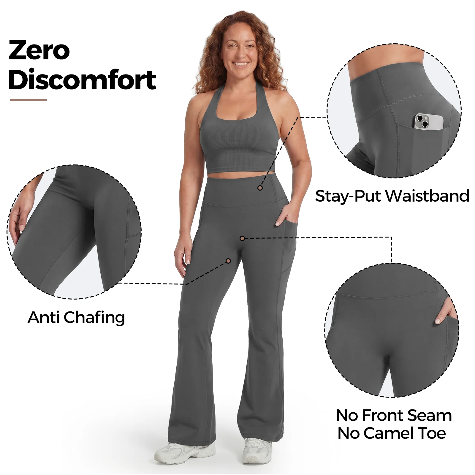 High-Waisted Tummy Control Pocket Flare Leggings - Image 9