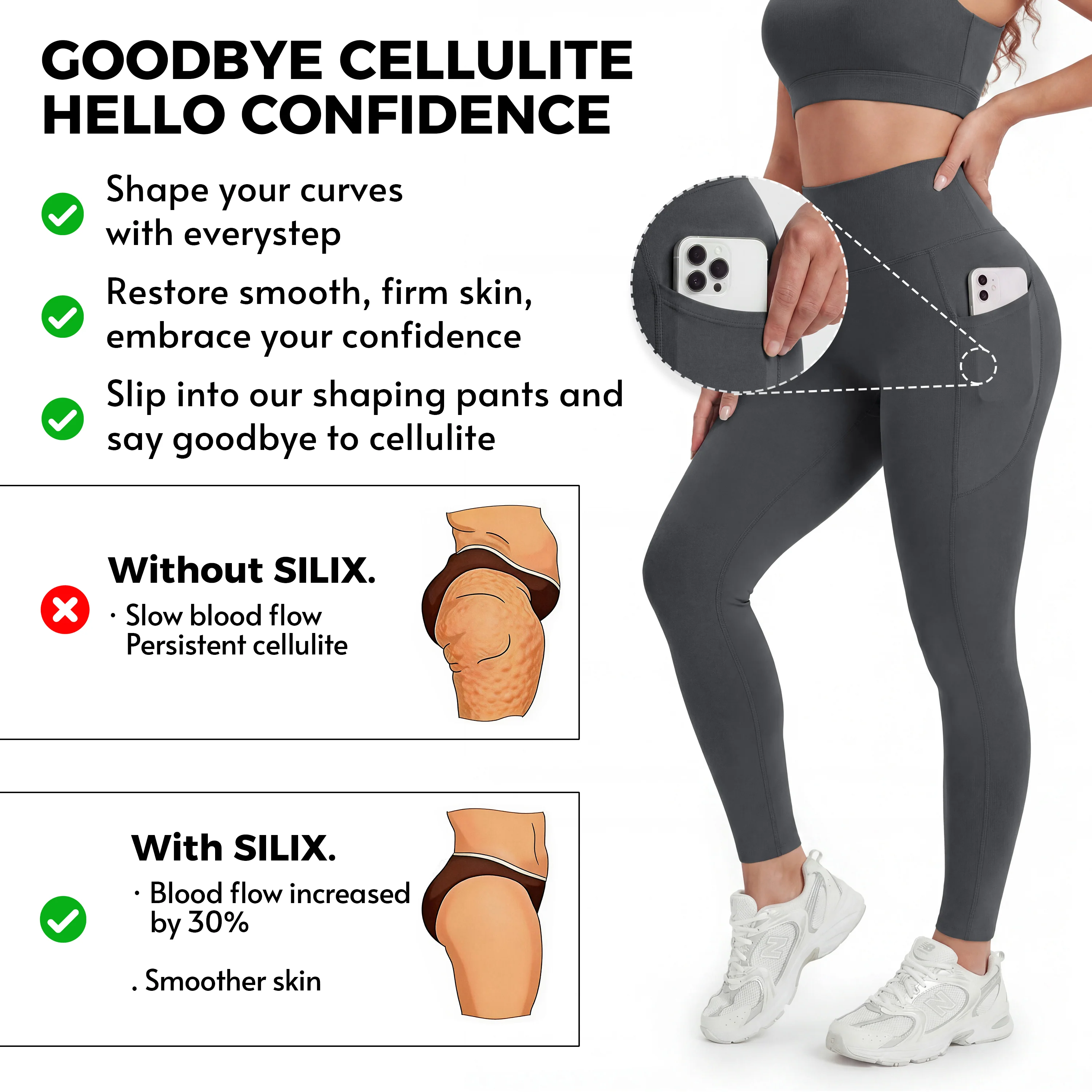 Pocket 3D Anti-Cellulite Sculpting Leggings - Image 5